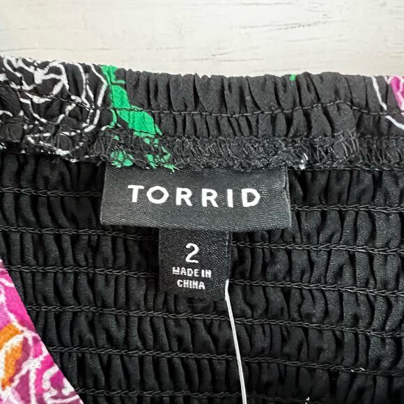 Torrid NWT Floral Chiffon Crop Blouse Size 2X - Picture 7 of 10
